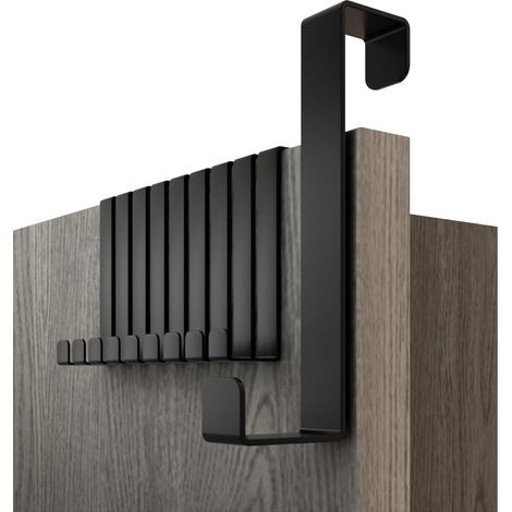 Kleiderhaken für die Tür, 10er-Set – schwarzer Türhaken, 13 cm x 8 cm – stabile Fixierung, dauerhafte Befestigung (1/5)