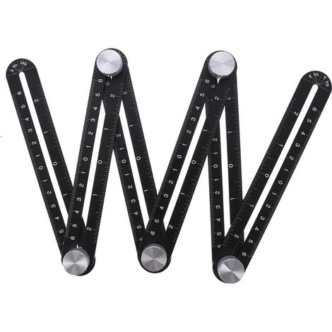 1 Pc Folding Tile Ruler Six-Fold Ruler Tile Opening Hole Template Tool Tile Hole Opener Aluminum Alloy and Plastic (1/5)
