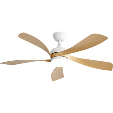 REDOM - Ventilatore da soffitto intelligente, con telecomando, LED dimmerabile, motore DC reversibile, in ABS bianco (1/5)