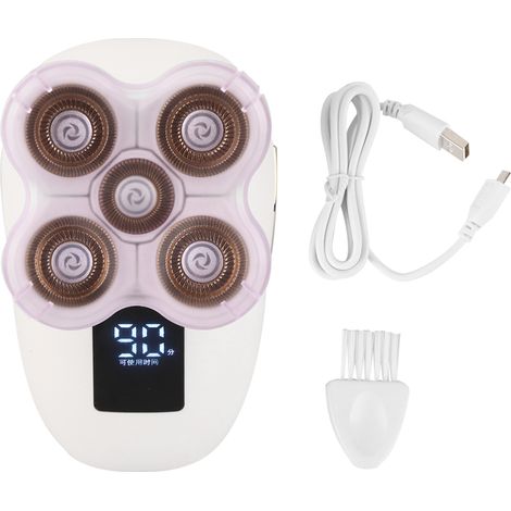 Tondeuse Électrique Imperméable Rechargeable pour Barbes et Cheveux – Pour Hommes, Blanc – Système Dual Wet/Dry, Écran LCD, USB – 1 Pc