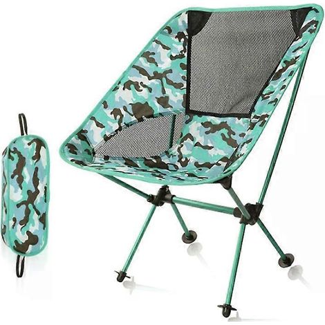 Chaise de camping pliante portable - Inclinable légère en aluminium camouflage (1/5)