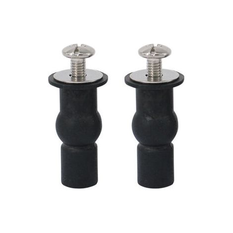 Lot de 2 Vis pour Siège de Toilette, Charnières avec Écrous en Caoutchouc, Fixation Universelle WC, Raccords Expansibles Sans Percage