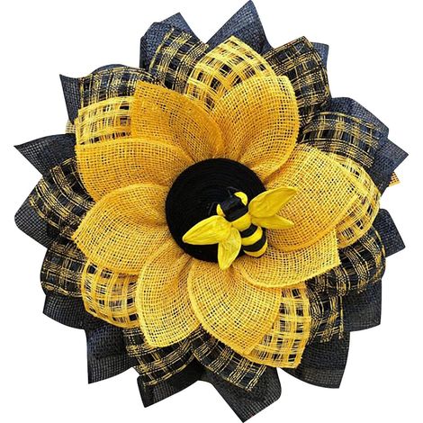 Couronne Porte d'Entrée Tournesol Drapeau Ukraine, Décoration Printanier Maison Ferme Bord de Mer pour Porche Mur Fenêtre Fête Célébration (1/5)