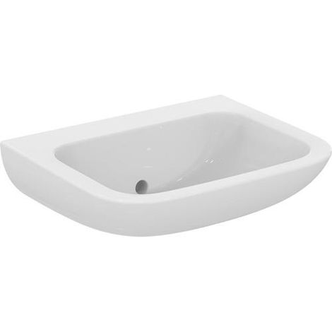 Lavabo Contour21+ sans trop-plein ni vidange avec évacuation arrière 600x470x200mm Blanc