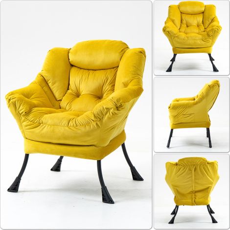 Fauteuil (avec poche de rangement latérale) — Un fauteuil confortable au style résolument moderne et épuré, idéal pour la chambre, le salon ou le balcon. (1/4)