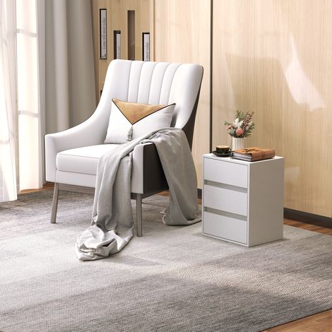 Blanc - Commode moderne à 3 tiroirs pour chambre et couloir, commode en carton, 40x30x50,5 cm (1/5)