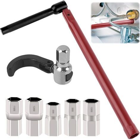 Clé à écrou pour robinet de lavabo 8-12 mm – Conception ergonomique – Poignée antidérapante – Installation facile dans espaces restreints (1/5)