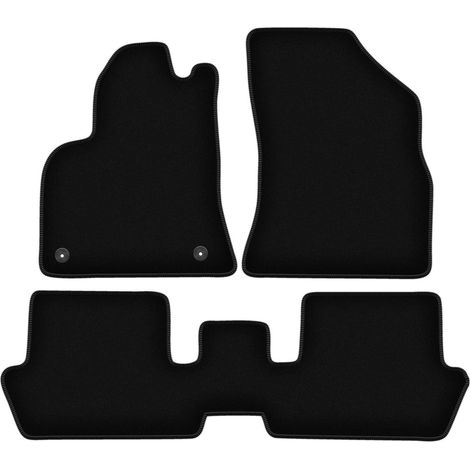 Tapis de sol en velours noir BASIC pour Peugeot 3008 I monospace (2009-2016)