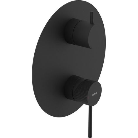 Mitigeur de douche à encastrer ULTRASAN, 3 voies, interrupteur rotatif, noir mat