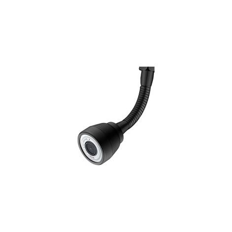 Aérateur de Robinet Pivotant 360° 3 Modes, Tête de Douche pour Évier de Cuisine, Rallonge en Laiton Noir, Économie d'Eau et Anti-Éclaboussures (1/4)