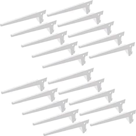 Équerres pour rail simple - Lot de 20 - Acier blanc - Pas de 50mm - Cuisine salon garage - Profondeur 300mm (1/5)