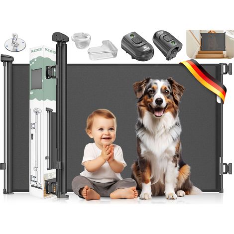 KIDIZ® cancelletto di sicurezza estensibile - 0-140cm, nero (1/5)