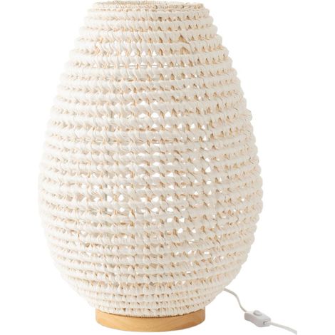 Lampe à Poser en Métal "Torsade" 54cm Blanc (1/3)