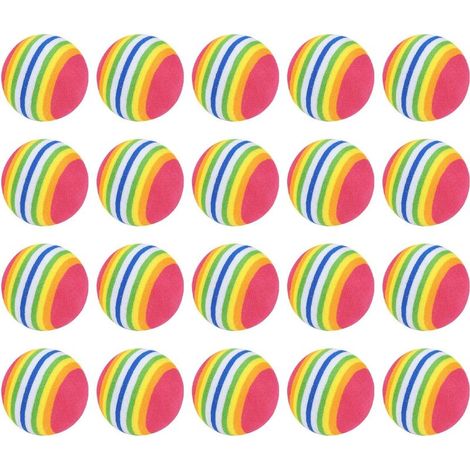 Paquet De 20 Balles De Jouets Colorées, Jouets De Balle Rebondissantes, Balles De Jouets pour Chats, Jouets Interactifs pour Animaux De Compagnie, Fournitures pour Animaux De Compagnie (1/5)