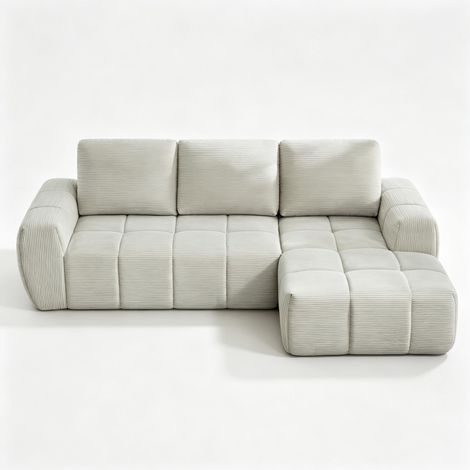 Sofá, confortable, 255 x 84 cm, blanco roto (1/5)