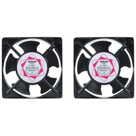 Ventilateur d'air axial pour boîte de cheminée Insérable Haute , XU,température Pales en métal Silencieux Universel 120 x 120 x 38 mm-2PCS -