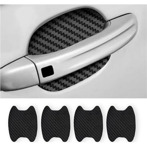 4pcs Pack autocollant extérieur de voiture, film de protection universel en fibre de carbone anti - rayures pour poignée de porte de voiture, s'adapte à la plupart des poignées de porte de voiture (no (1/5)