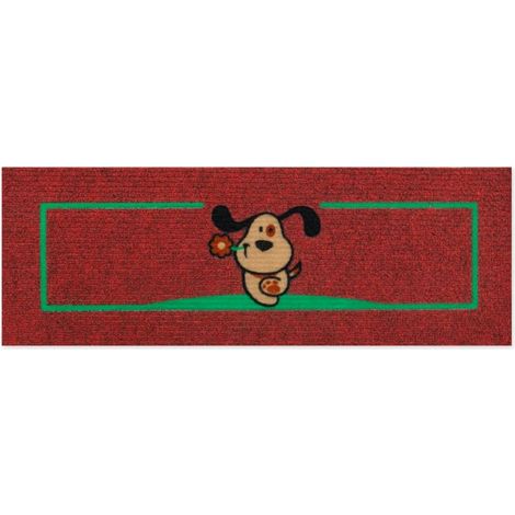 Zerbino Antiscivolo Salva Gradino 25x69 Assorbente Tappeto Ingresso Morbido 100% Made In Italy Cane - Bordeaux