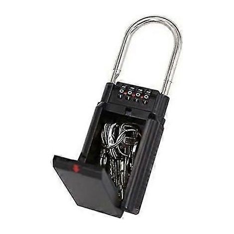 1 boîte à clés, boîte à clés codée noire, coffre-fort à combinaison pour le rangement sécurisé de clés d'accès sélectionnées (1/5)