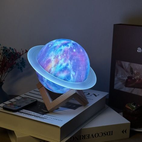 Nouveau son stéréo 3D HiFi amélioré, chargement sans fil, caisson de basses, LED, planète, veilleuse de chevet, haut-parleur d'ambiance créative pour bureau à domicile (1/5)