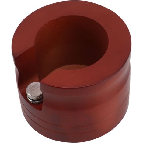 Support de Portafiltre en Bois Rond, Station de Tassage pour Filtre sans Fond, Barista à Domicile, Rouge, 58 mm (1/5)