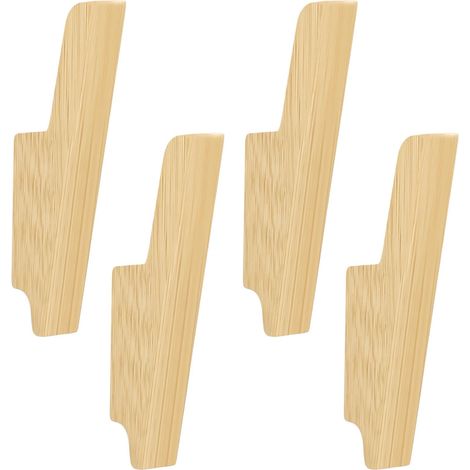 Lot de 4 Murales en Bois Massif de Chêne – Crochets Muraux pour Vêtements & Manteaux – Vis et Chevilles Incluses – Montage Individuel – Entrée, Salle de Bain, Bureau, Hôtel (1/5)