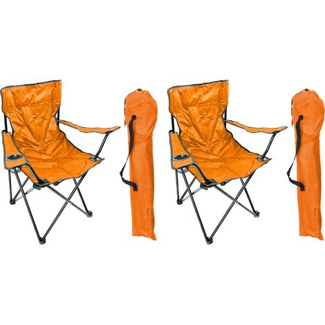 2 Stück Anglersessel mit Getränkehalter Orange-MPO2468-2 (1/5)