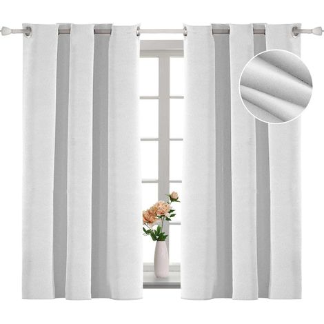 Tende oscuranti termiche con occhielli, beige, 140x260 cm, 2 pezzi.