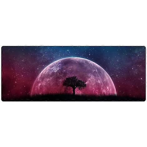 Tapis de souris de bureau grand format - 400 x 900 x 3 mm - Motif Arbre Galaxie par 3 Galaxy Tree (1/2)