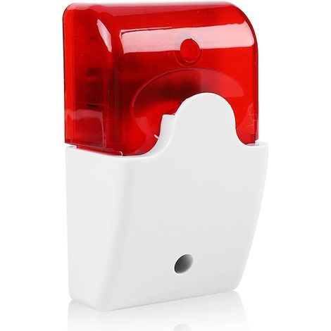 Sirène Stroboscopique Filaire, Alarme De Son DC 12V Mini Filaire Sirène Stroboscopique, Sirène Son Lumière Rouge Stroboscopique, Pour Système D'alarme De Sécurité Pour La Maison, 110dB (1/3)