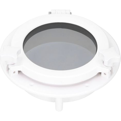 Hublot rond 8 pouces vitrage trempé universel pour camping-car bateau yacht, fenêtre blanche avec ouverture circulaire (1/5)