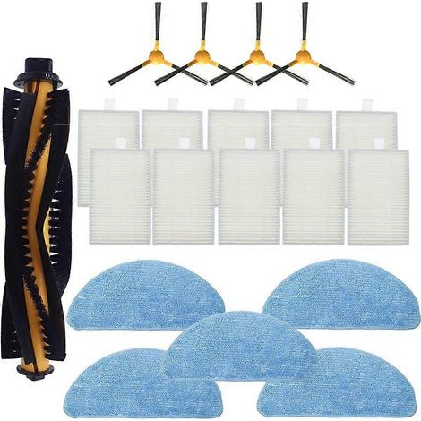 Lot de 20 pièces pour aspirateur robot LIECTROUX C30B et Proscenic 800T/820S : brosse principale, chiffon de nettoyage et filtre HEPA. (1/4)