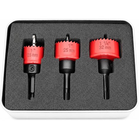 Coffret 3 scies cloches ultra-fines 20/25/32 mm avec clé pour coffret électrique 3pcs rouge 20 25 300 g – Livraison gratuite