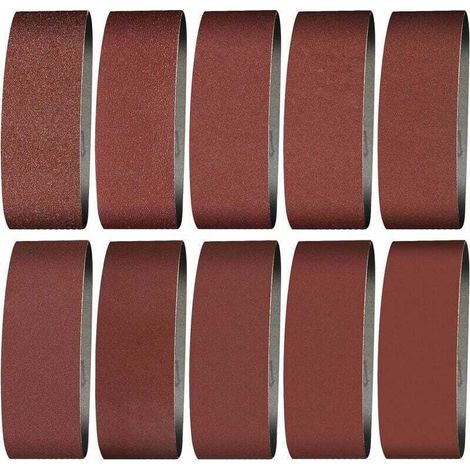 Banda abrasiva de 100x915 mm - Granos 240/60/80/120/150/240/400. Banda de lijado para lijar, pulir y eliminar polvo, ideal para madera (12 piezas). (1/5)