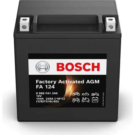 Batería de Moto Bosch FA124 (YTX16-BS-1) 14Ah 230A 12V (1/5)