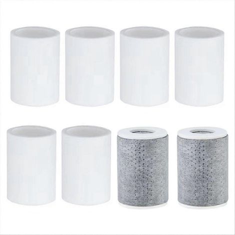 Wasserhahn-Verlängerungsfilter, 8-teiliges Ersatzset mit 2 Kohlefasern (1/5)