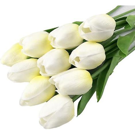 bouquet de tulipes artificielles, composition florale pour la maison, le jardin, un mariage ou un bureaujaune clair (1/5)