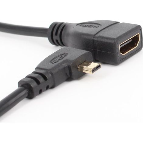 Right-angle micro HDMI to HDMI adapter cable, short high-definition micro HDMI cable for connecting a mobile phone to a television (1/5)