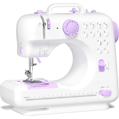 Machine à coudre pour débutants, 12 points intégrés avec pédale, 2 vitesses, mini machine à coudre portable pour la maison, les voyages et les passionnés de couture (1/5)