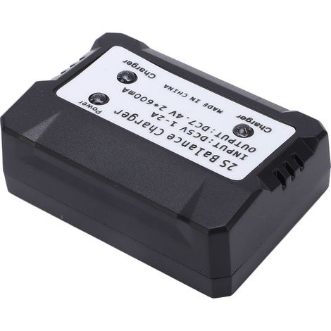 Chargeur d'équilibre 2S pour batterie LiPo 7.4V, adapté aux modèles RC Wltoys, voitures, bateaux et avions, couleur noire (1/5)