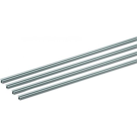 FP – Profilés coulissants SlideLine M – 1 voie 2500mm – Aluminium anodisé argent – Pour armoires 2/3 portes – Fixation à presser