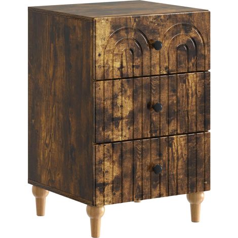 Bedside Cabinet Smoked Oak 43x 41 x 66.5 cm Engineered Wood vidaXL