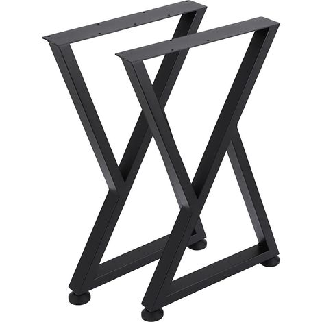 2er-Set Schwerlast Metall Tischbeine, Industrielle Stahl Bankbeine Tischfüße für DIY Couchtisch, Sitzbank, Esstisch, Schreibtisch, Schwarz (H71xW45cm-X-Shape) (1/5)