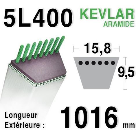 Courroie 5L400 - 5L40 MTD 754-04038 JOHN DEERE m43095 - m82258 HONDA 22431-724-003 MAMETORA 62002655 (1/2)