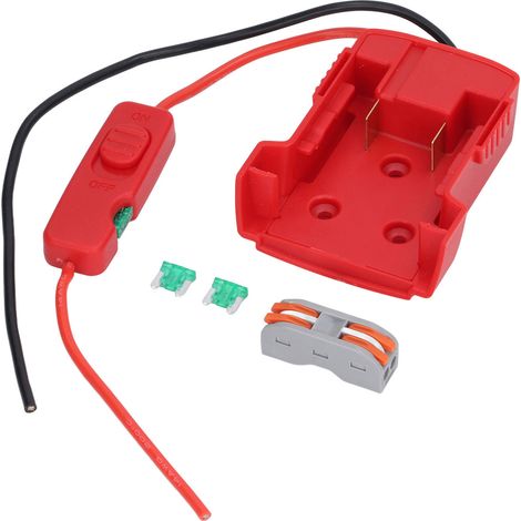Adaptateur de batterie avec fusible 30 A, borne de sécurité, convertisseur de batterie au lithium ABS pratique pour M18 18 V (1/5)