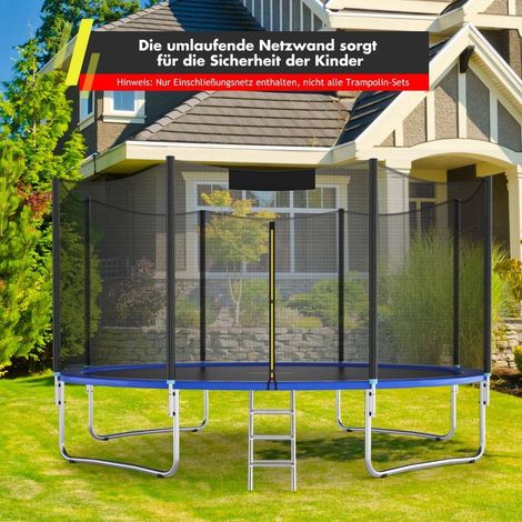 Filet de securite pour trampoline 427 cm compatible avec 8 poteaux acces par fermeture eclair
