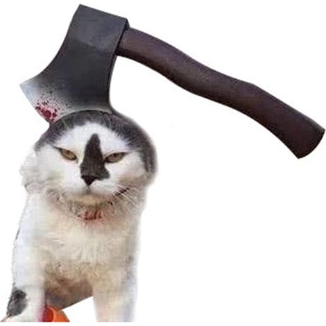 Copricapo per animali domestici a forma di ascia per Halloween, cappello divertente per animali domestici per Halloween, costume per animali domestici e accessori ingannevoli, copricapo spaventoso per (1/5)