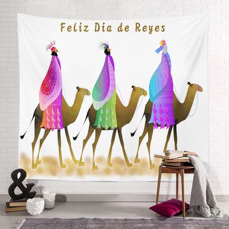 Tenture Épiphanie Décoration Chambre Toile Fond Impression Numérique Roi Mage Tapisserie Murale Tissu Décoratif Maison