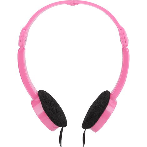 Casque enfant pliable filaire stéréo avec micro pour smartphone tablette rose (1/5)