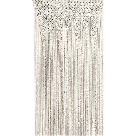 Grande tapisserie murale en macramé de coton faite main idéale comme décor de mariage ou rideau d'intérieur/extérieur - 90 x 180 cm (1/5)